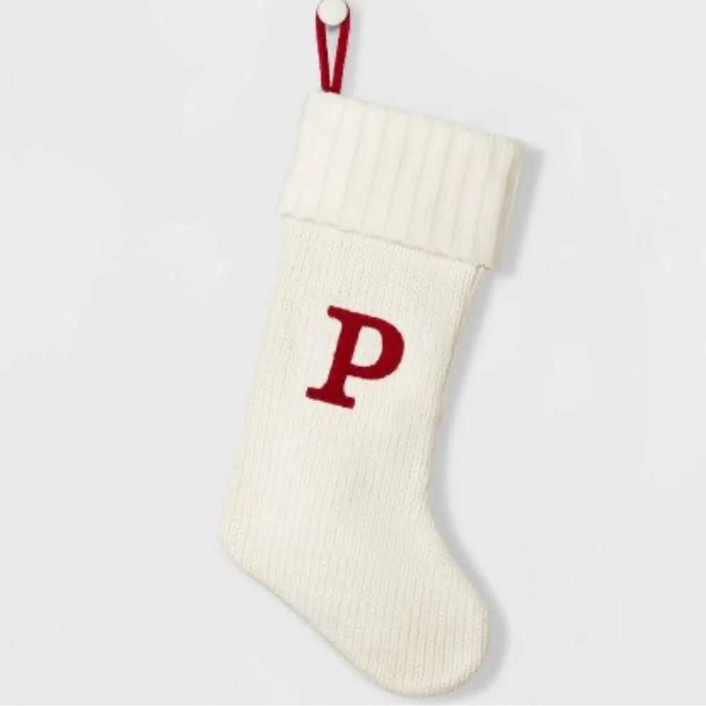 Knit Monogram Christmas Stocking White - Wondershop - Picture 1 of 2